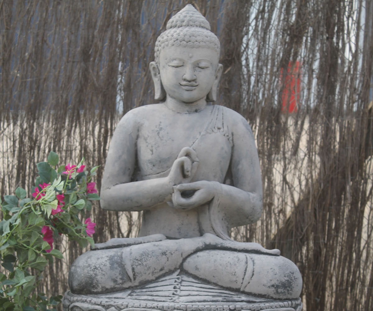 Dharma Buddha & Plinth Stone Garden Ornaments & Garden Statues in UK