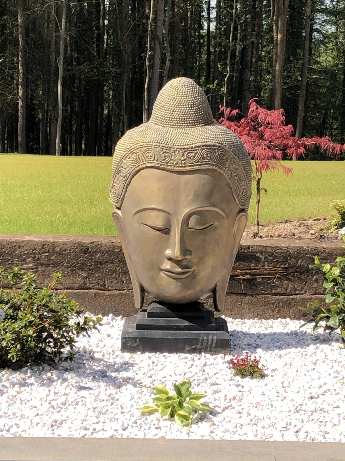 Beautiful Large Buddha Head Stone Garden Ornaments & Garden Statues in UK
