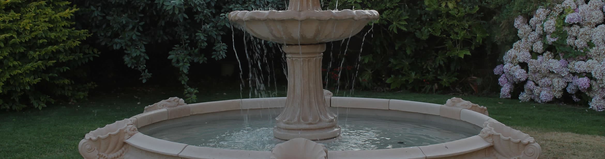 An exclusive premier fountain on its fibreglass pool base