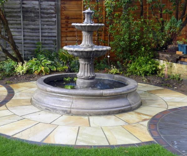 2 Tiered Barcelona Fountain, Small Cambridge Double Pool Surround