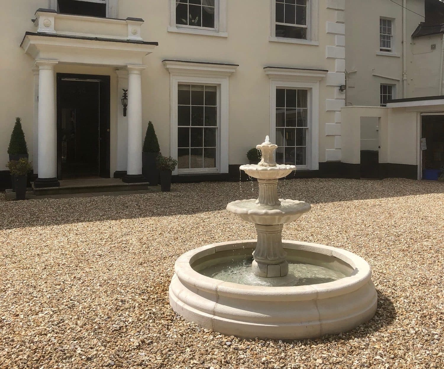 2 Tiered Barcelona Fountain, Small Cambridge Double Pool Surround