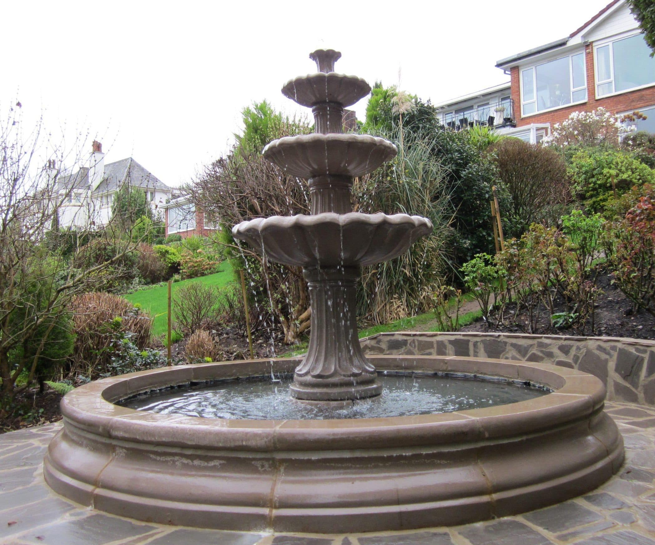 3 Tiered Barcelona Fountain, Large Cambridge Double Pool Surround