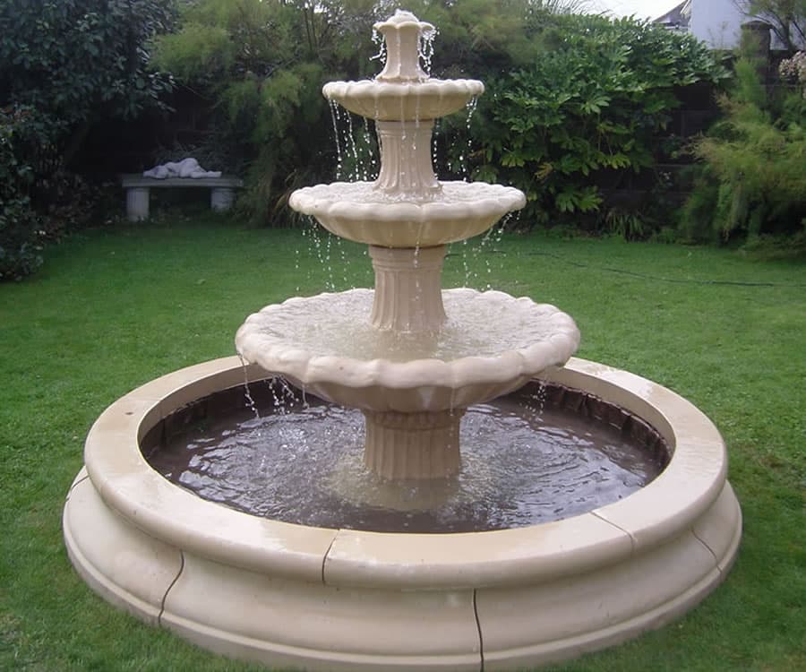 3 Tiered Medium Barcelona Fountain, Medium Cambridge Double Pool Surround