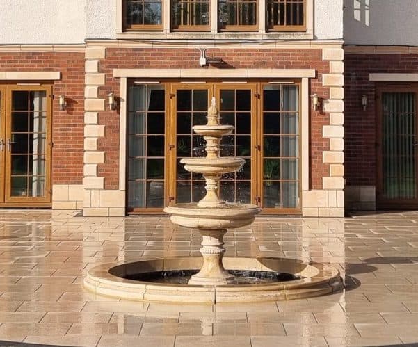 3 Tiered Edwardian Fountain, Large Clarence Single Pool Surround