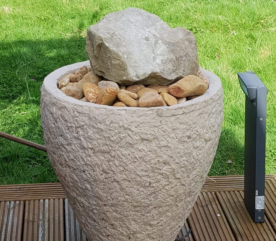 Granary Fountain With A Natural Stone Boulder