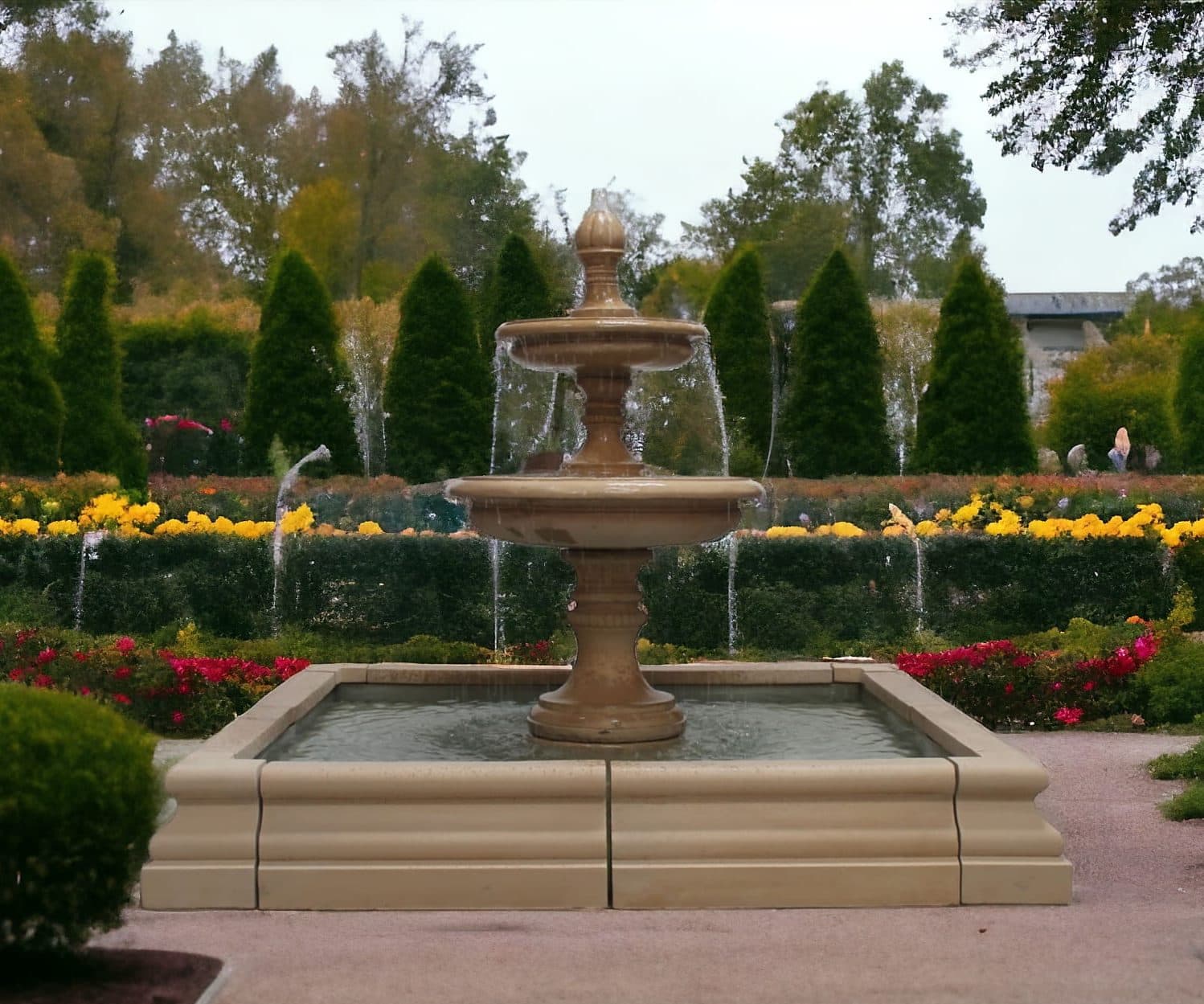 Hampshire Ball Fountain or Edwardian Fountian With A Square Chester Pool Surround