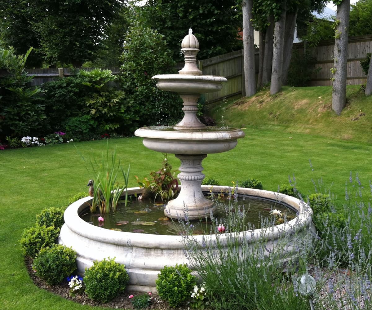 2 Tiered Edwardian Fountain With A Small Chester Pool Surround