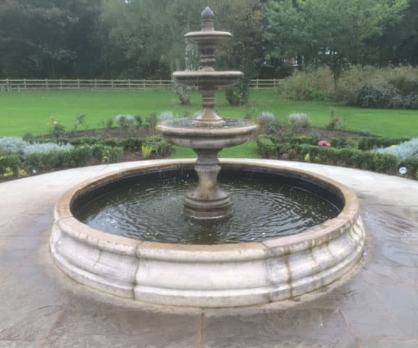 3 Tiered Edwardian Fountain With A Medium Chester Pool Surround
