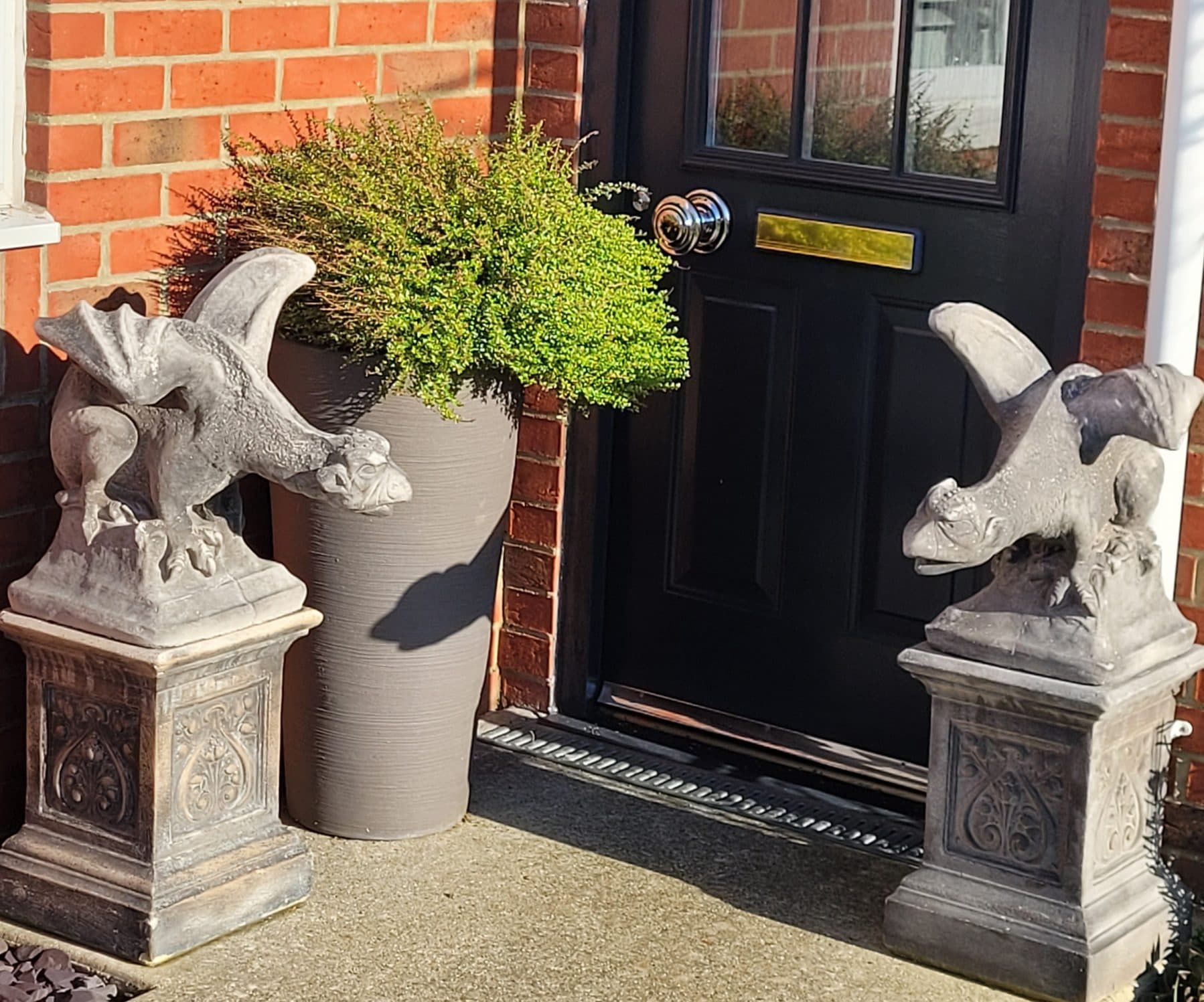 Pair of Gargoyle Gate Keepers with Optional Sherwood Plinths