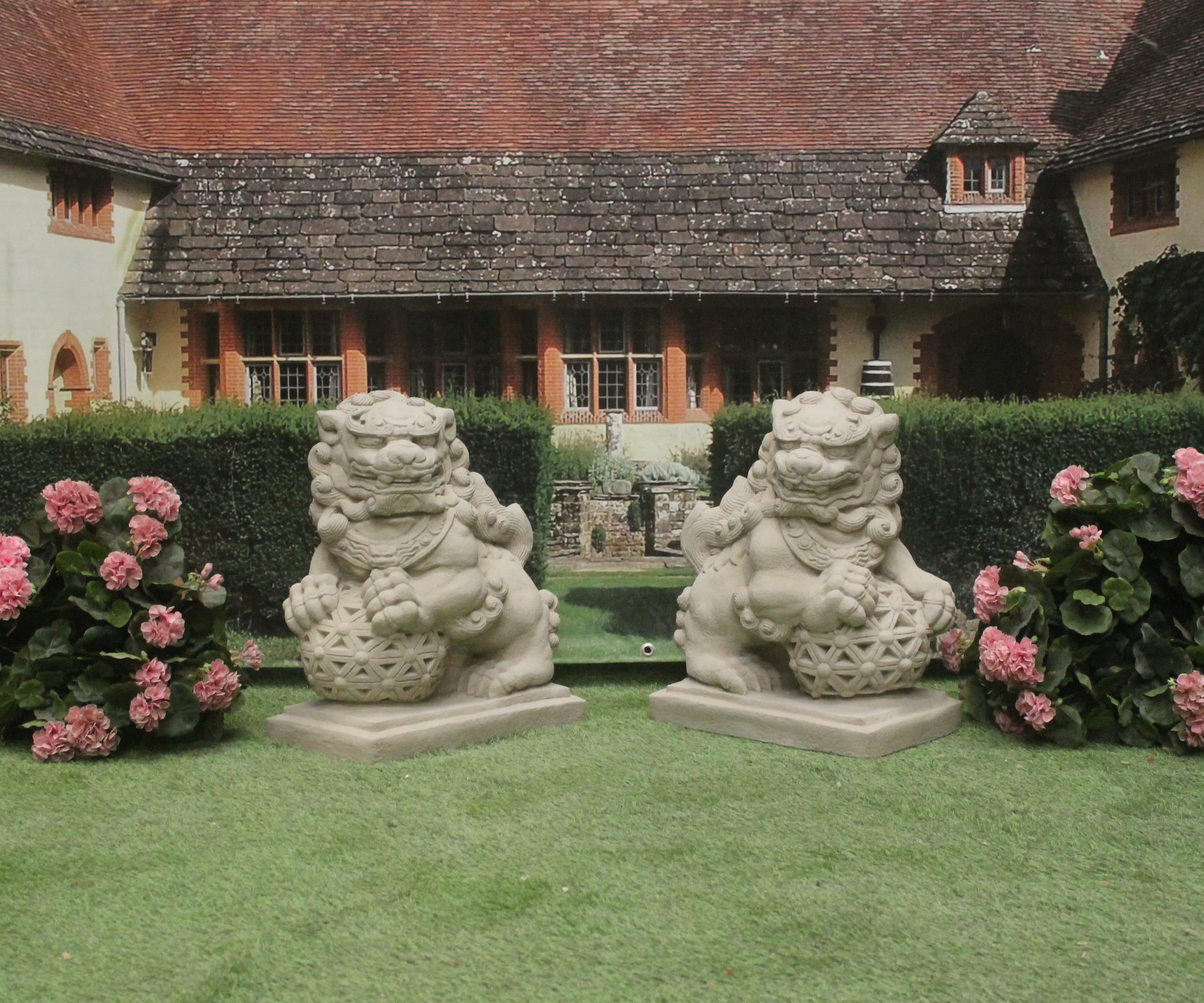 Pair of Large Chinese Foo Dogs (Lions)