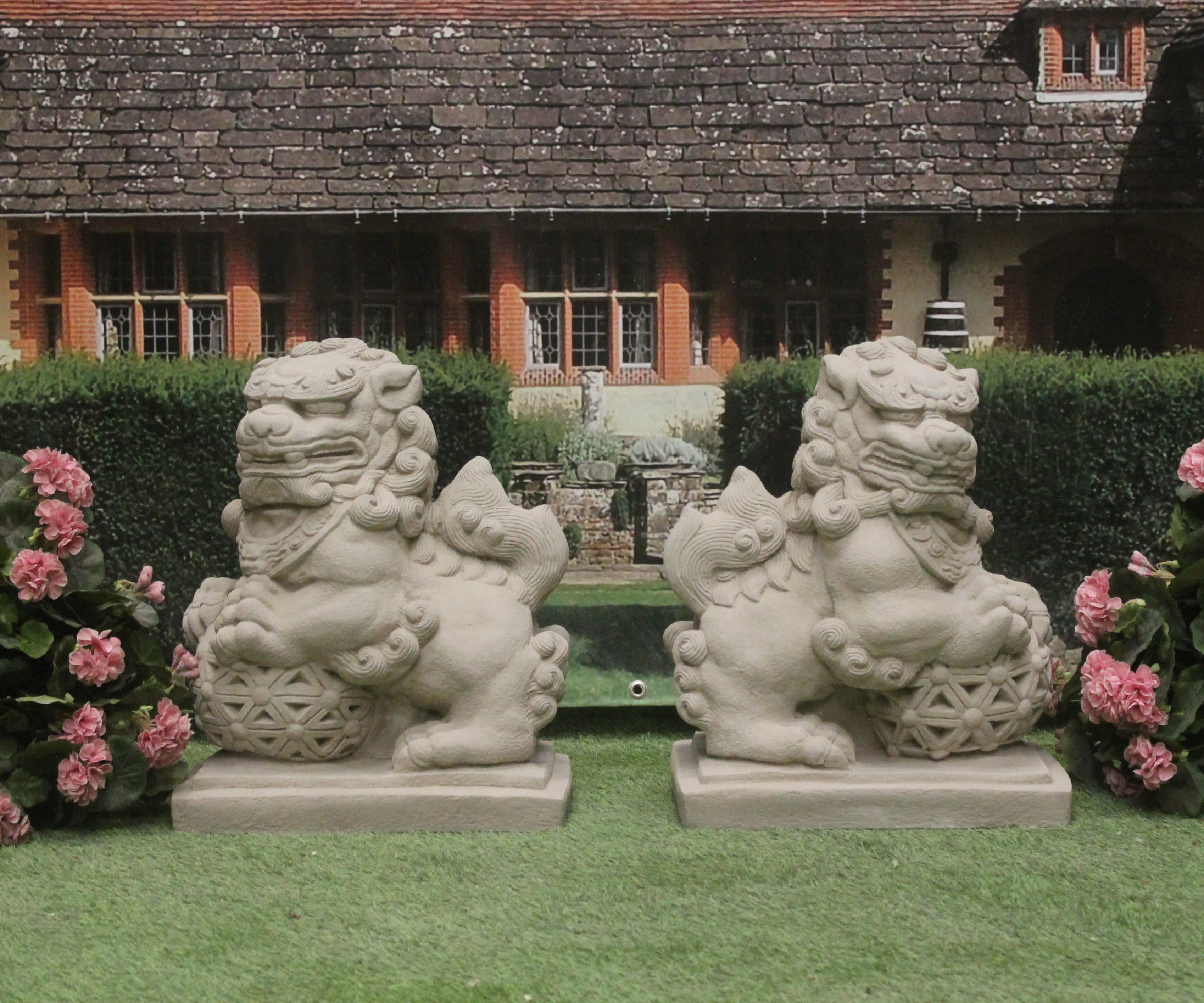 Pair of Large Chinese Foo Dogs (Lions)