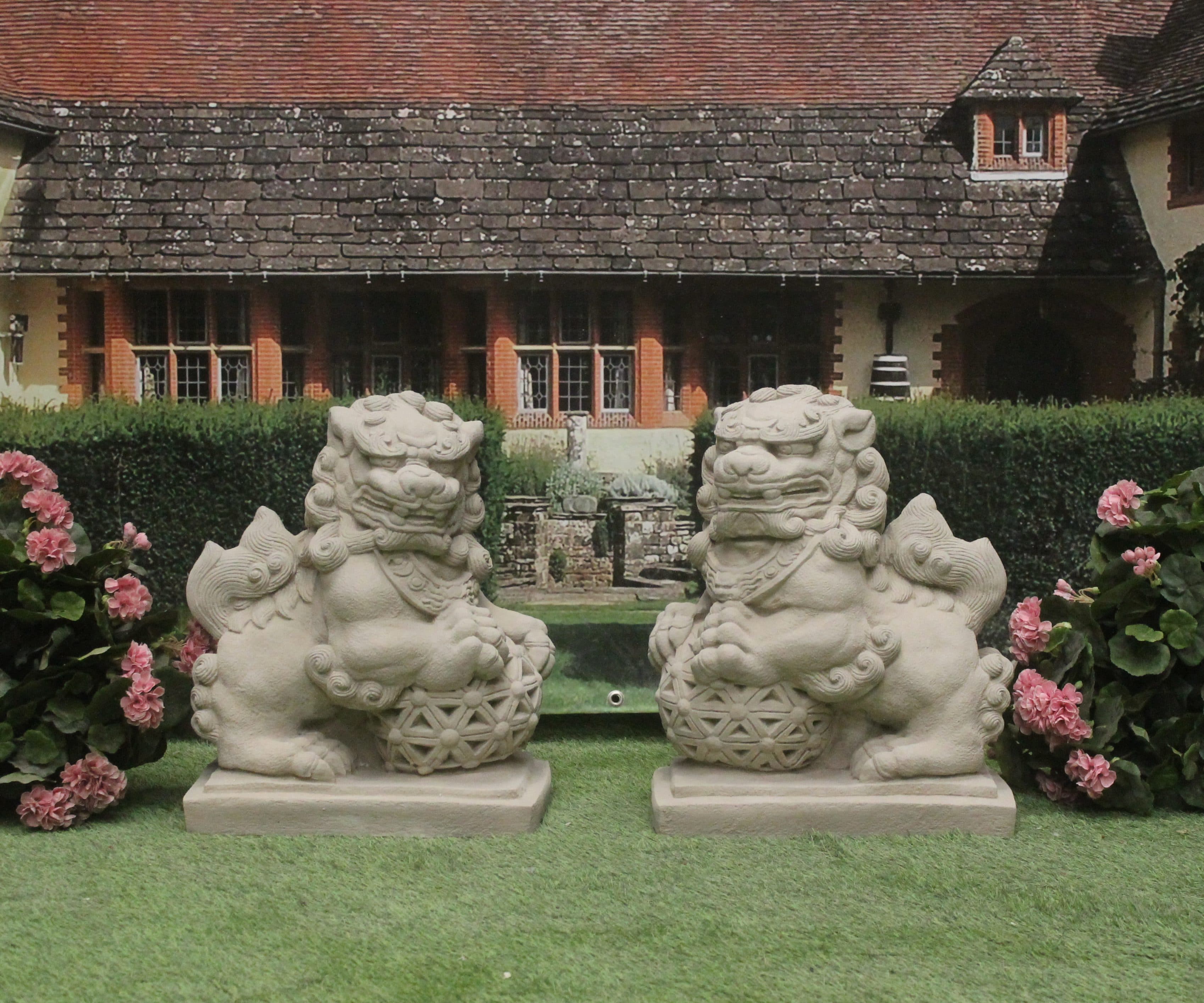 Pair of Large Chinese Foo Dogs (Lions)
