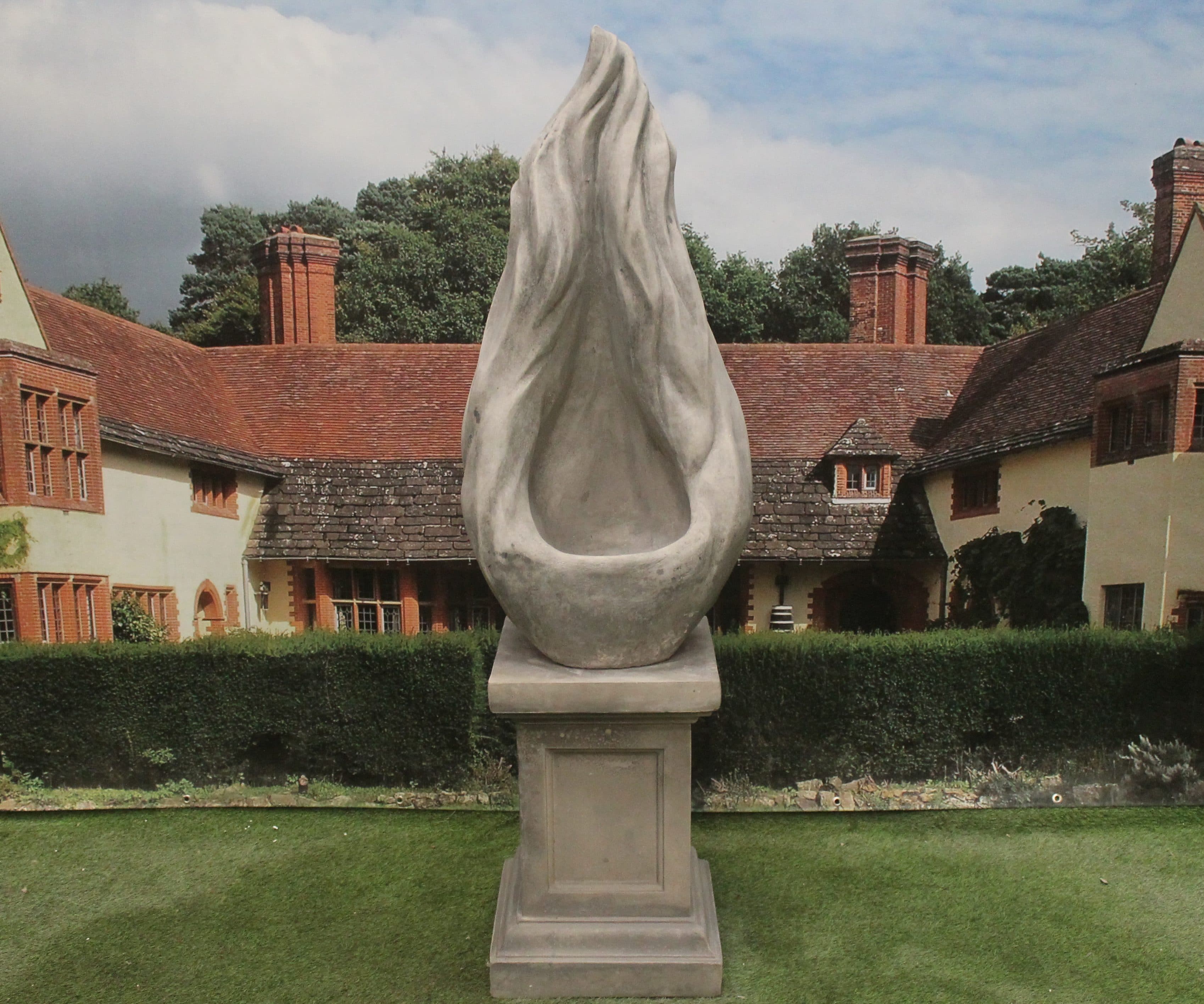 Flame Sculpture on Panel Plinth