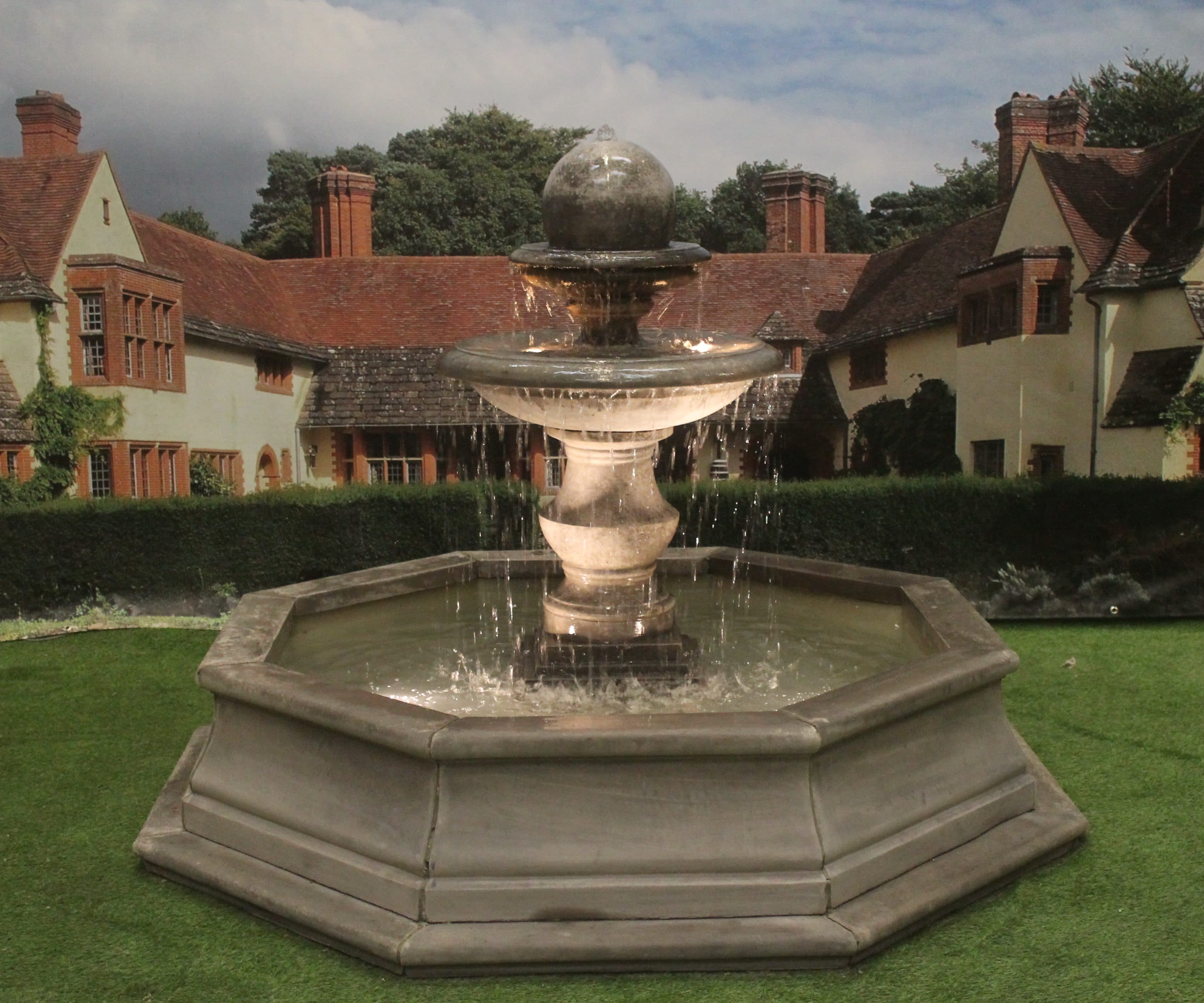 2 Tiered Regis or Regis Ball Fountain with Small Brecon Pool Surround