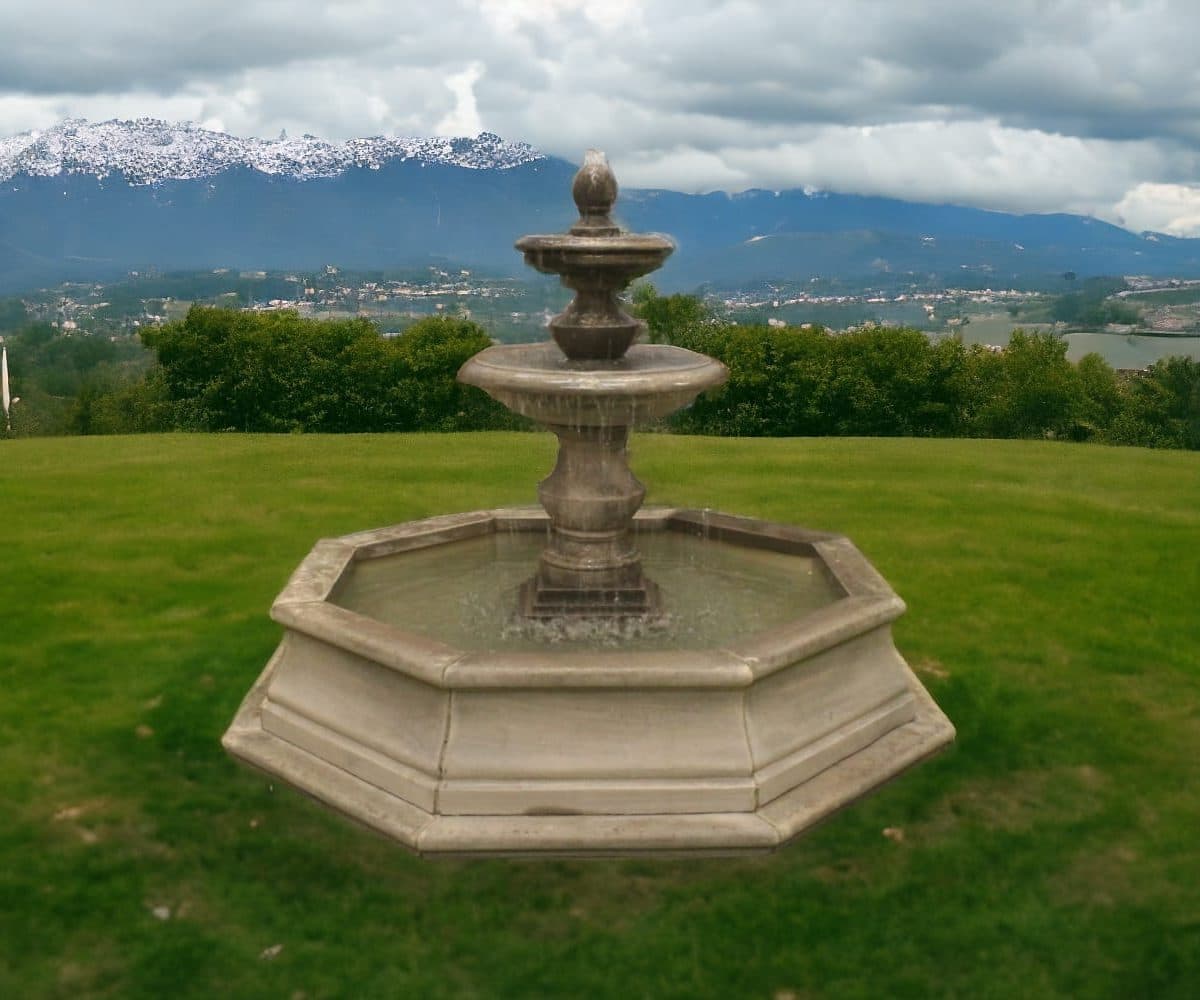 2 Tiered Regis or Regis Ball Fountain with Small Brecon Pool Surround