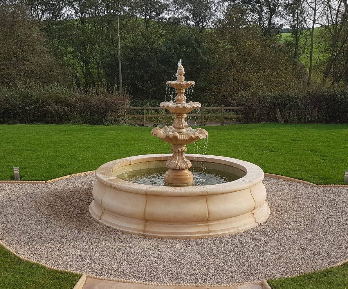3 Tiered Windsor Fountain, or 3 tier Edwardian fountain, with Stanford Pool Surround