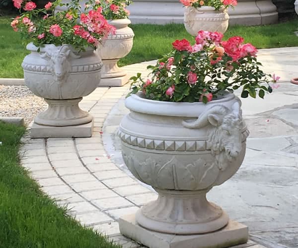 Single Rams Head Urn