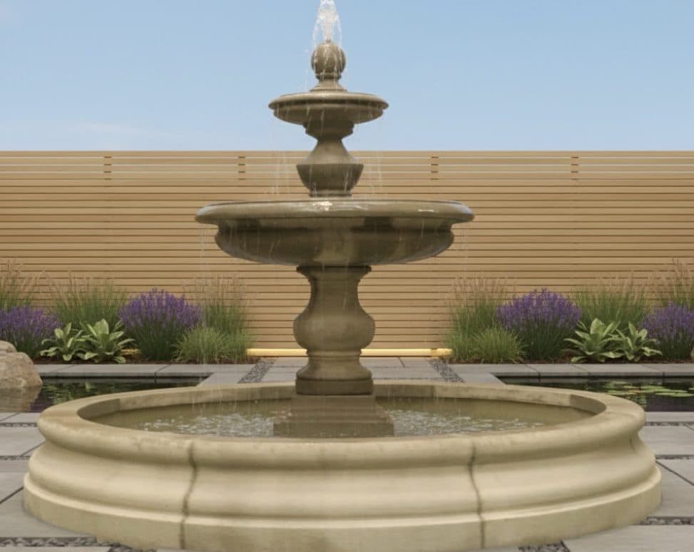 Large 2 Tiered Regis Fountain with Medium Romford Pool Surround