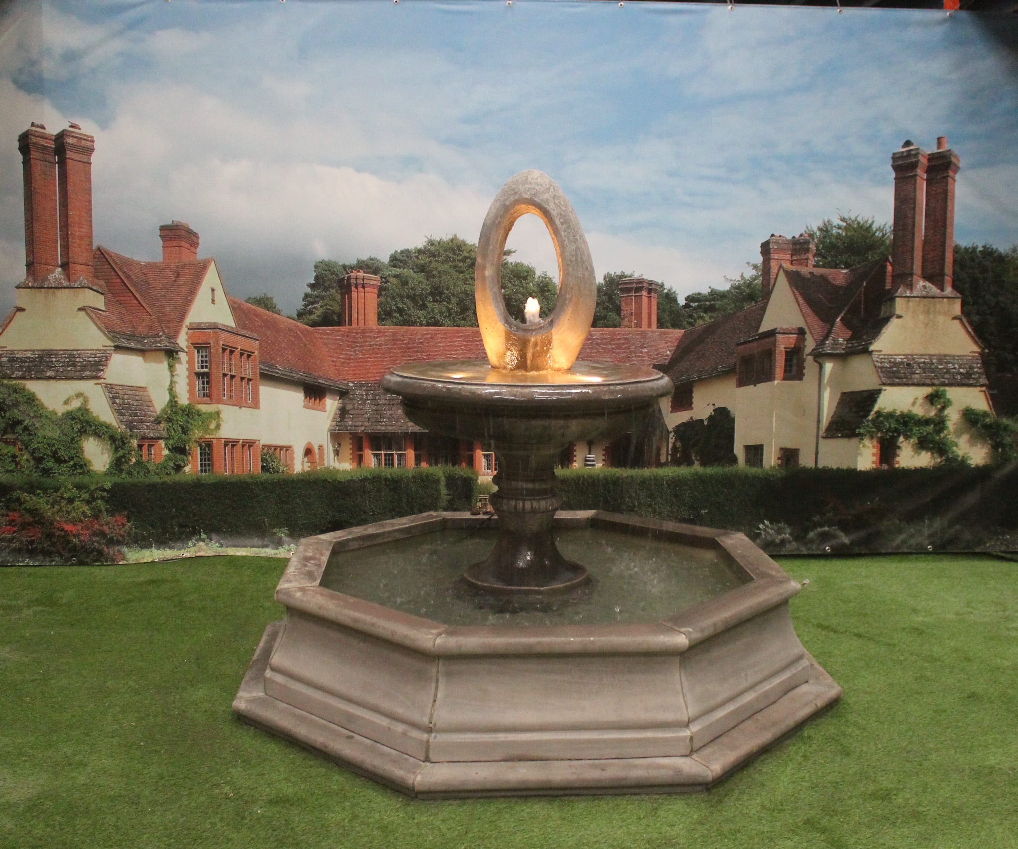 Edwardian Eye or Edwardian Ball Fountain with Small Brecon Pool Surround Larger Pool Available
