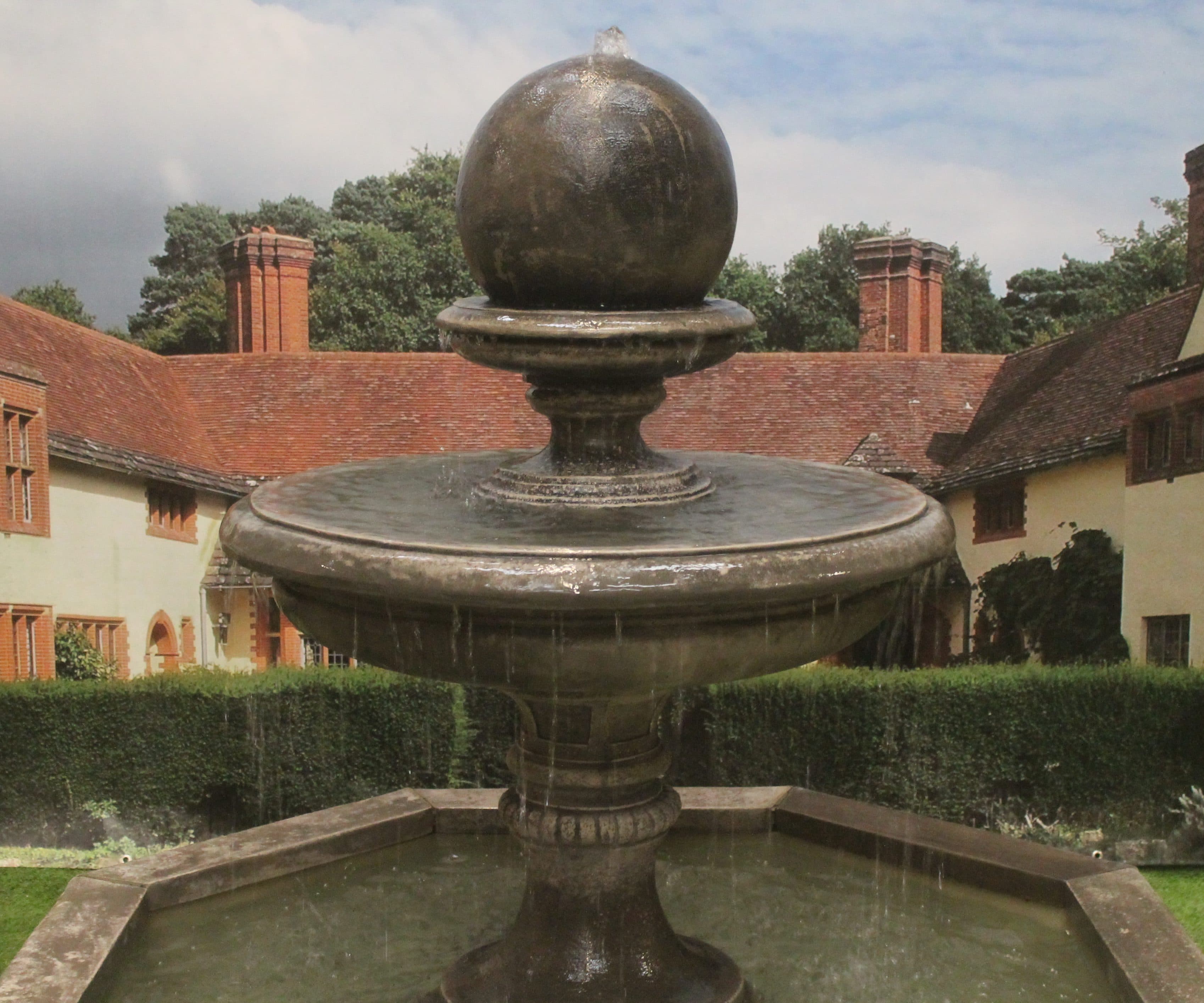 Edwardian Eye or Edwardian Ball Fountain with Small Brecon Pool Surround Larger Pool Available