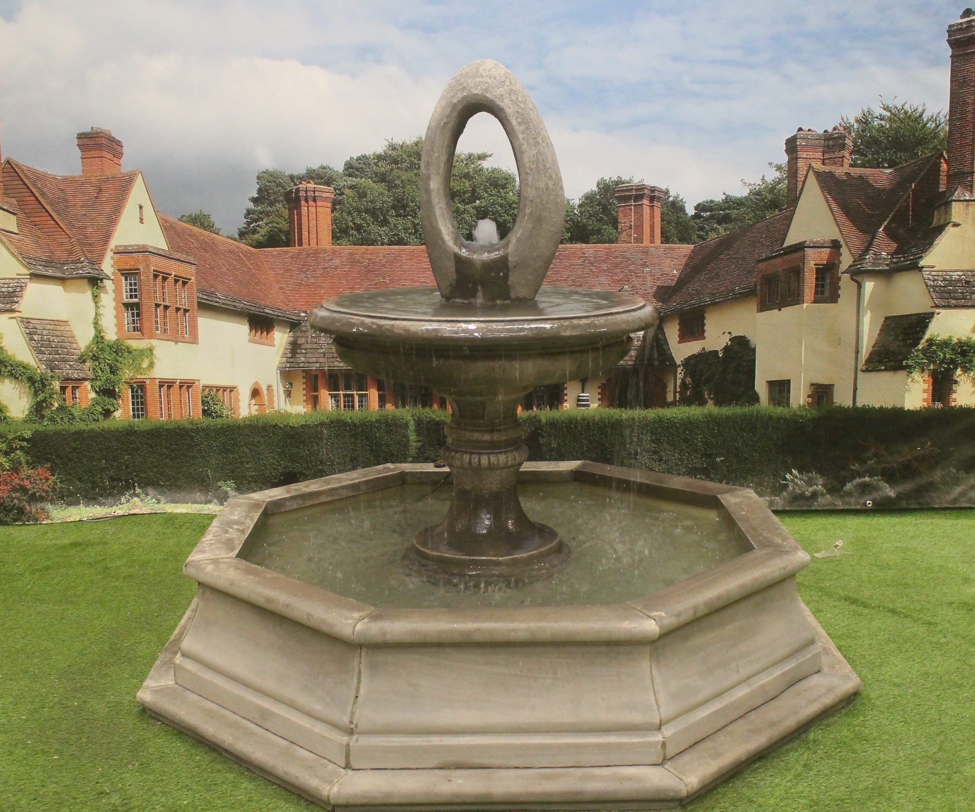 Edwardian Eye or Edwardian Ball Fountain with Small Brecon Pool Surround Larger Pool Available