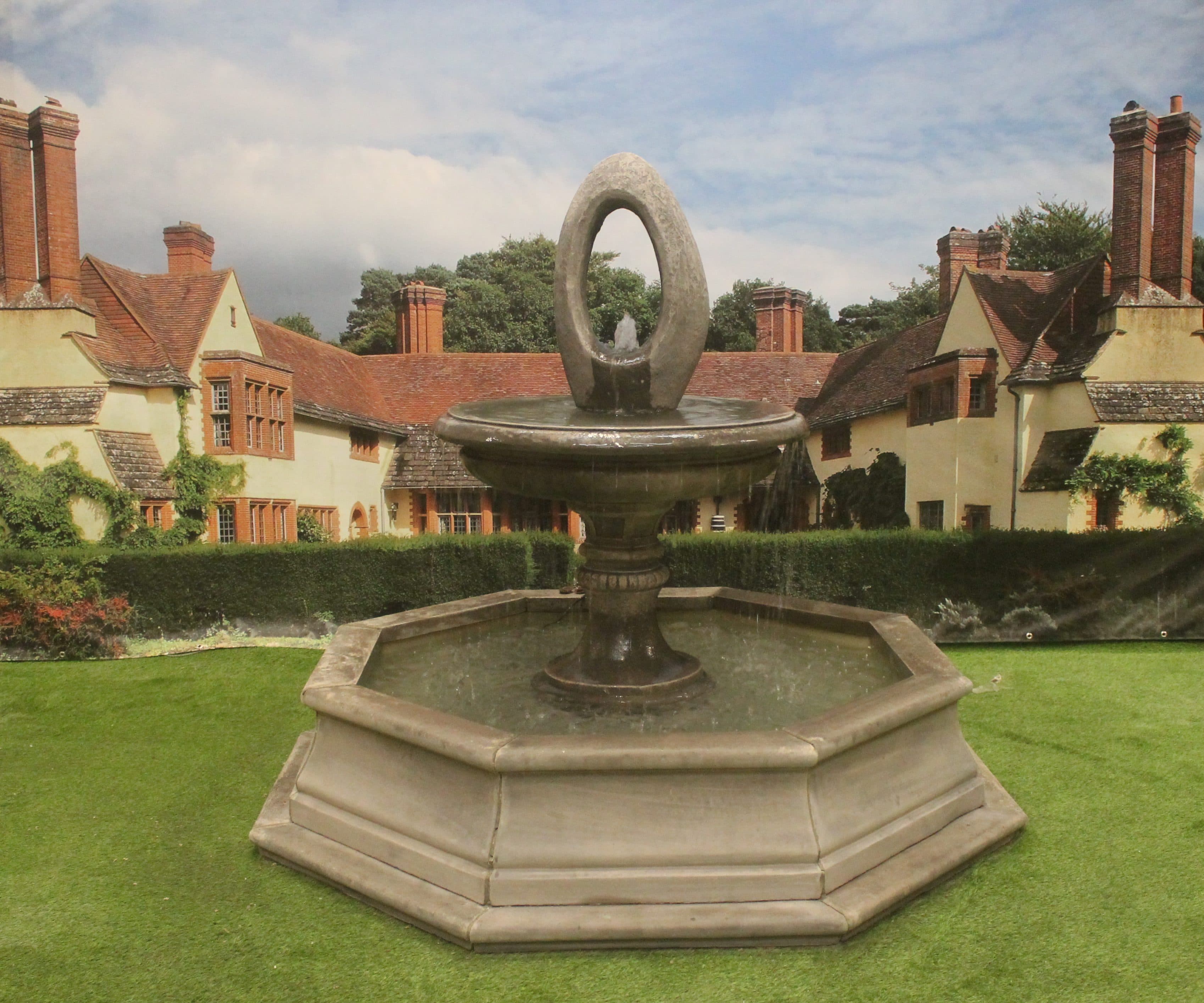 Edwardian Eye or Edwardian Ball Fountain with Small Brecon Pool Surround Larger Pool Available