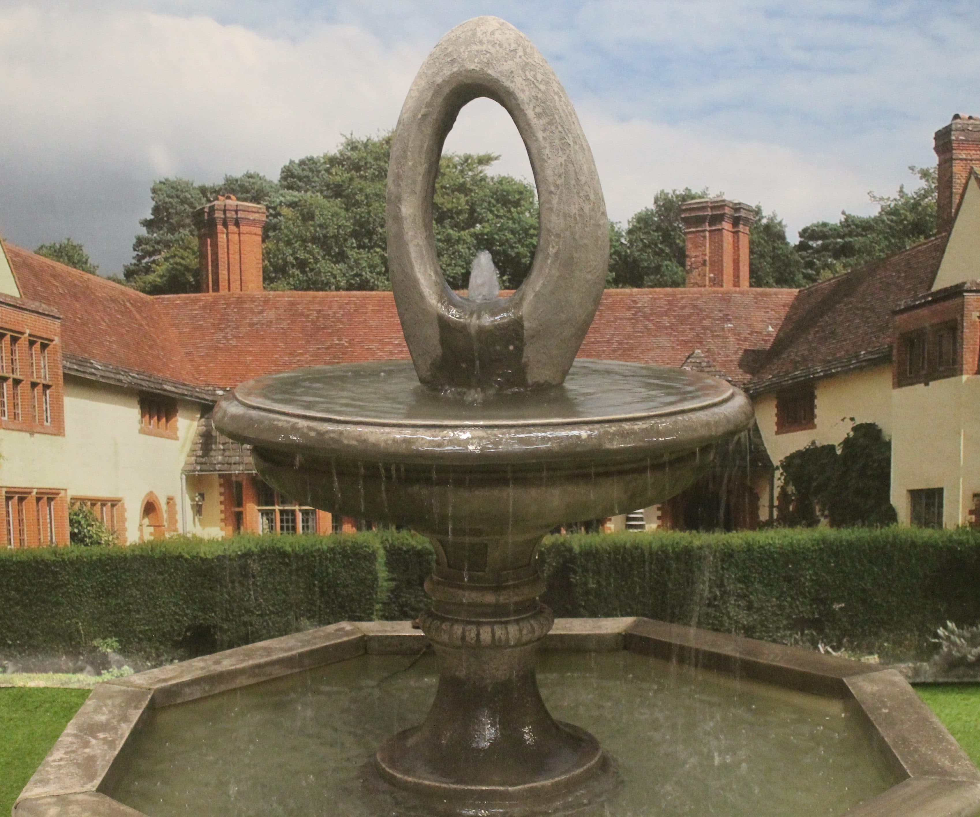 Edwardian Eye or Edwardian Ball Fountain with Small Brecon Pool Surround Larger Pool Available