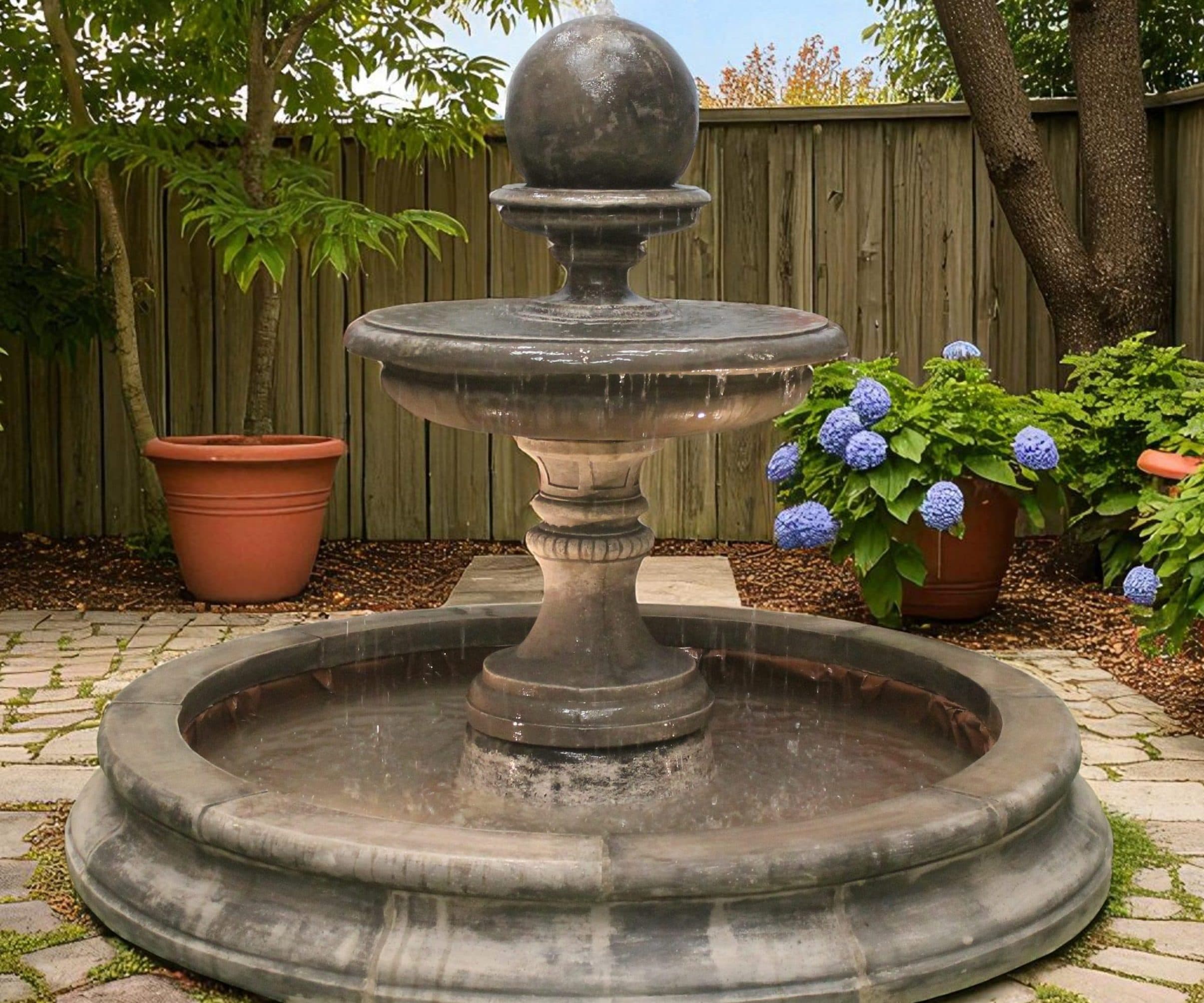 Edwardian Ball or Edwardian Eye Fountain Medium Cambridge Pool Surround Larger Pools Available