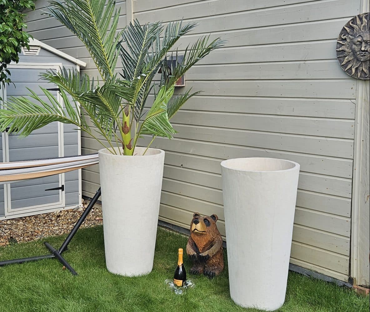 Pair of Large stone contemporary Amfissa planter pots