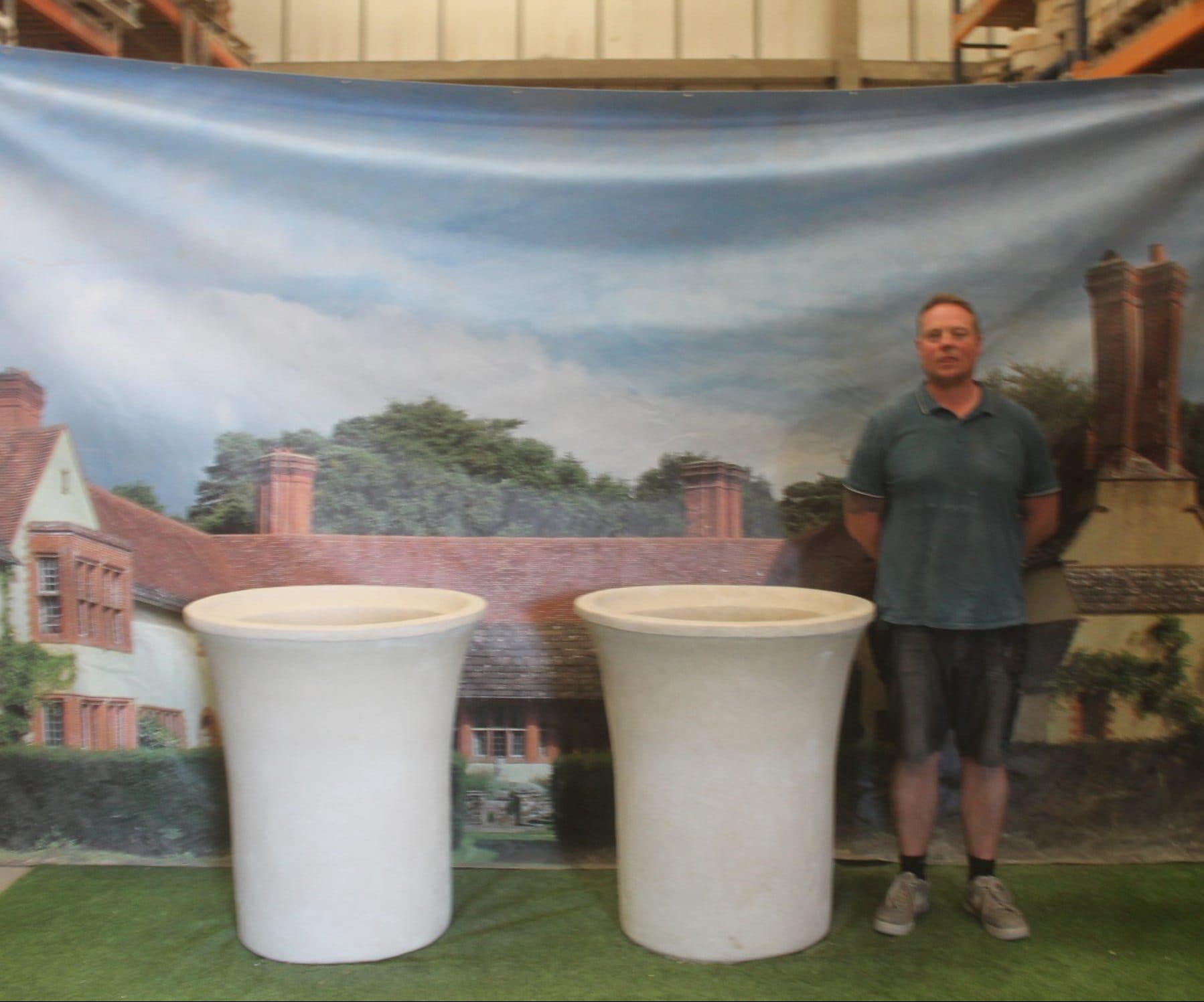 Single Large olive tree stone contemporary planter pots