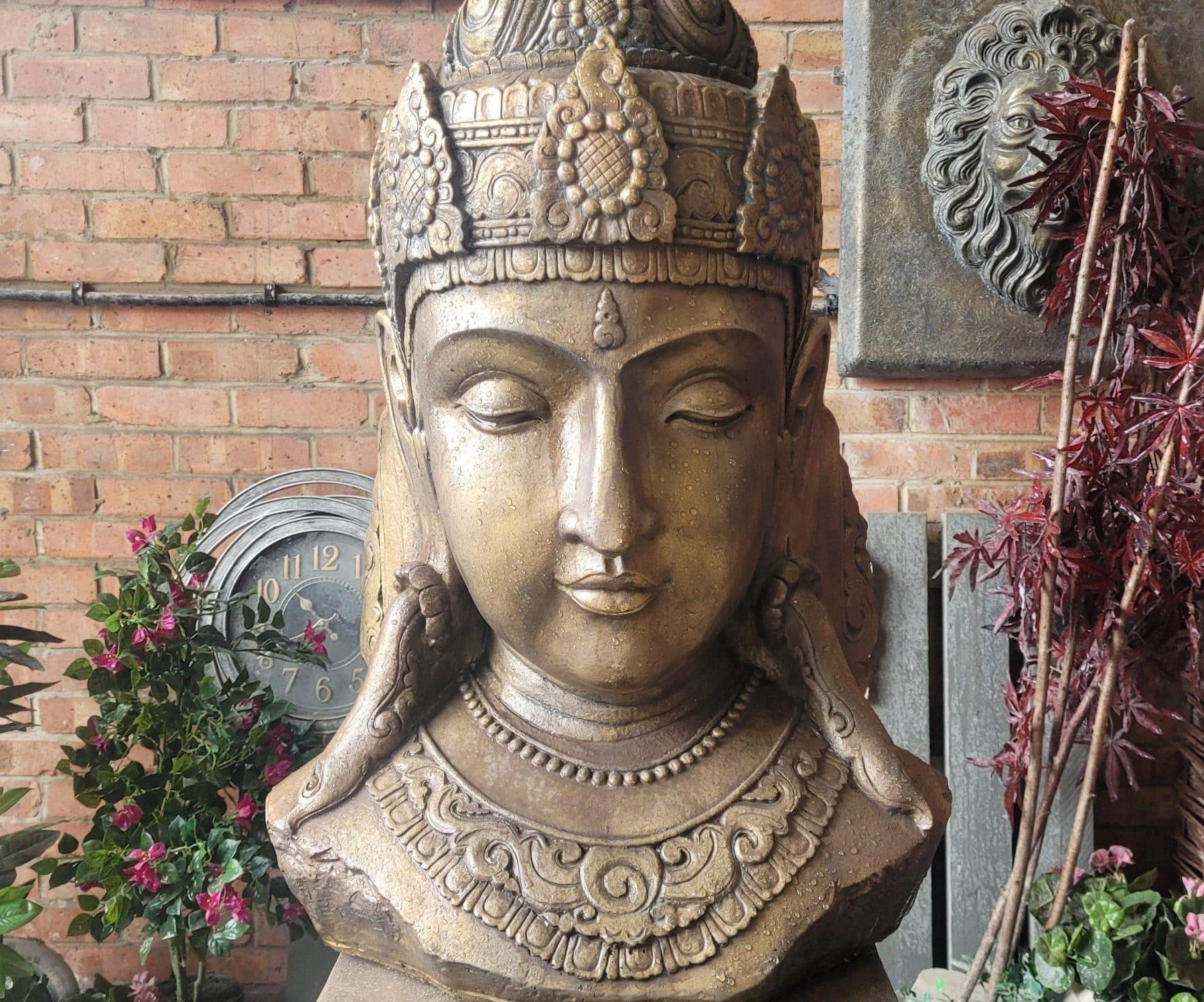 NEW PRODUCT Large Shiva / garden Buddha head on plinth