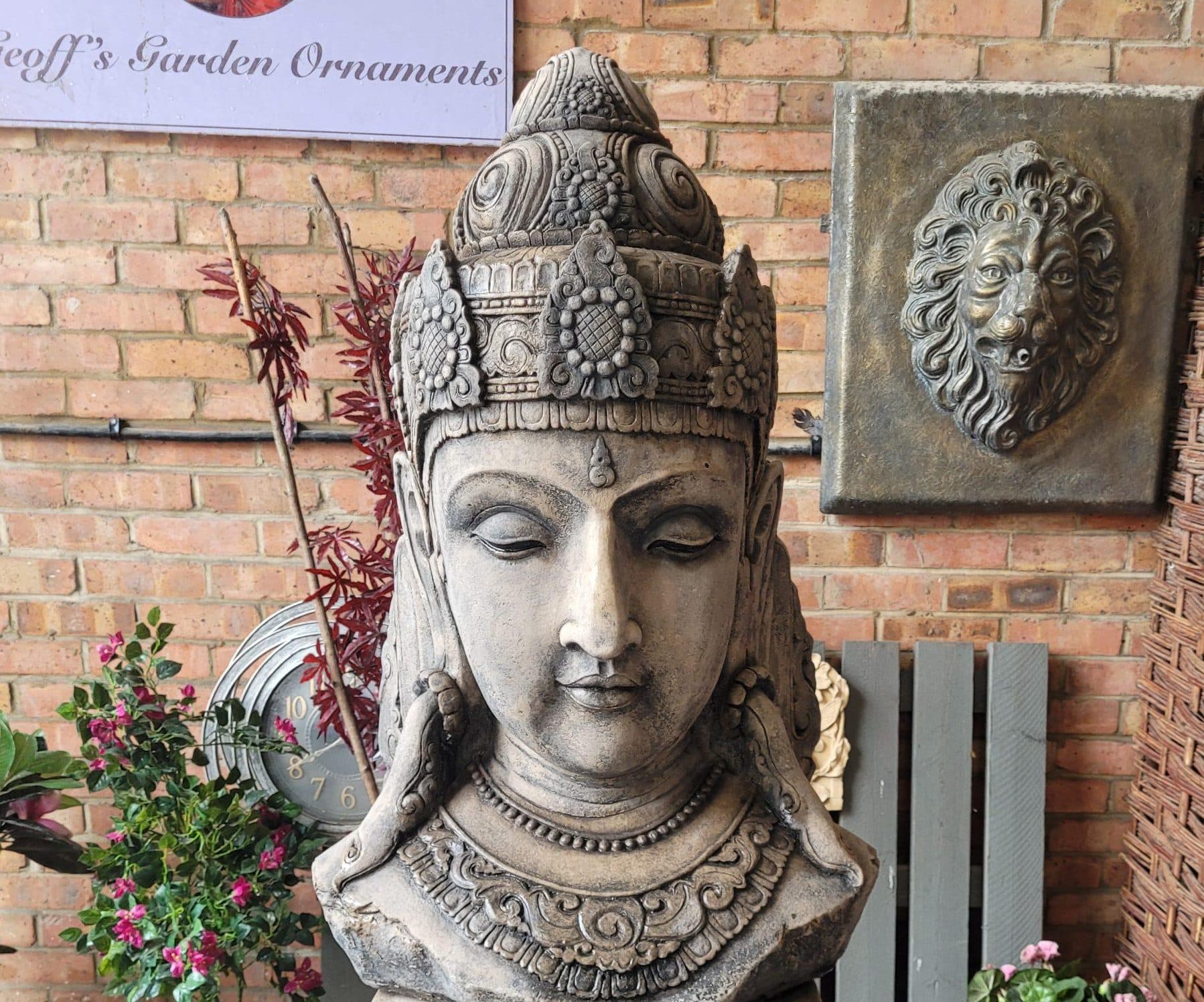 NEW PRODUCT Large Shiva / garden Buddha head on plinth