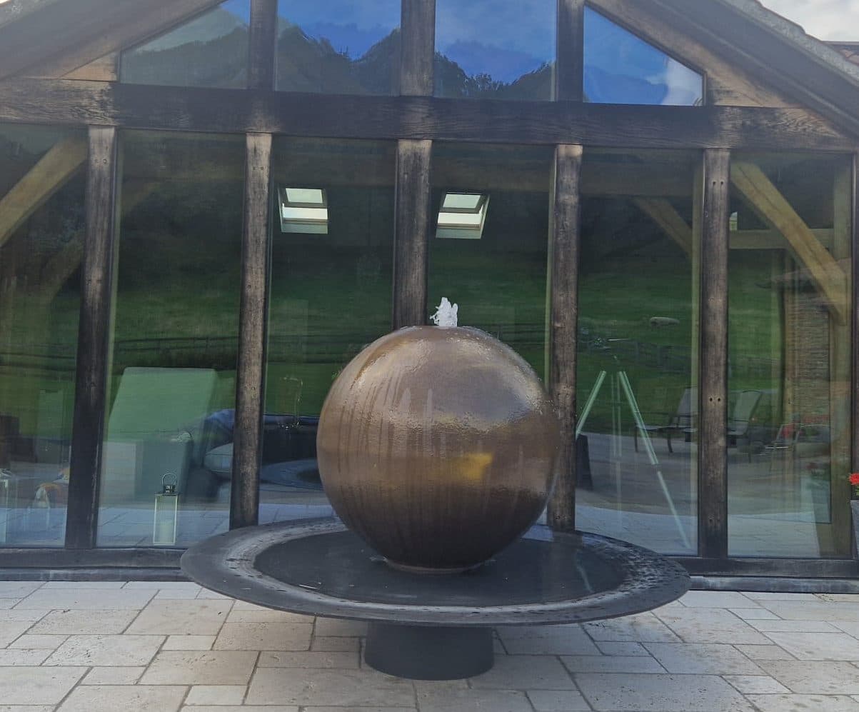 Large Saturn ball fountain