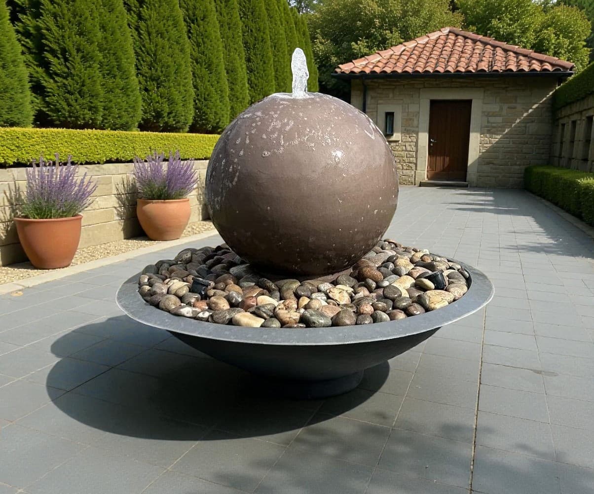 Extra Large Riviera water bowl with ball fountain