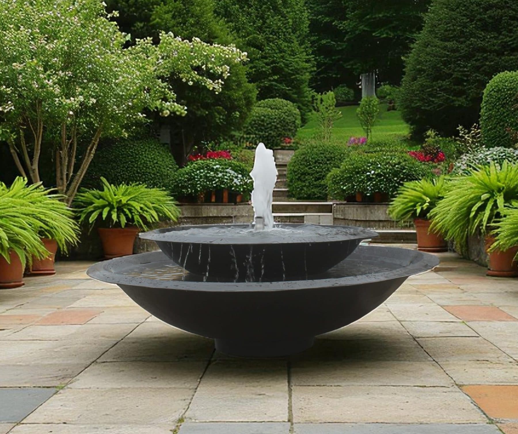 large Deux Riviera water fountain