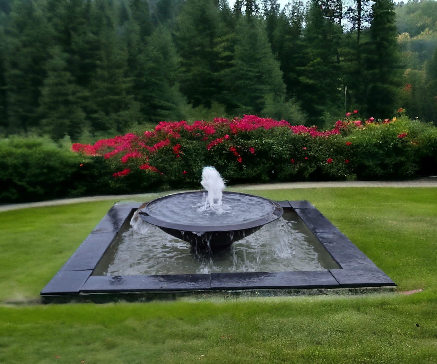 Square Richmond water fountain with Riviera bowl