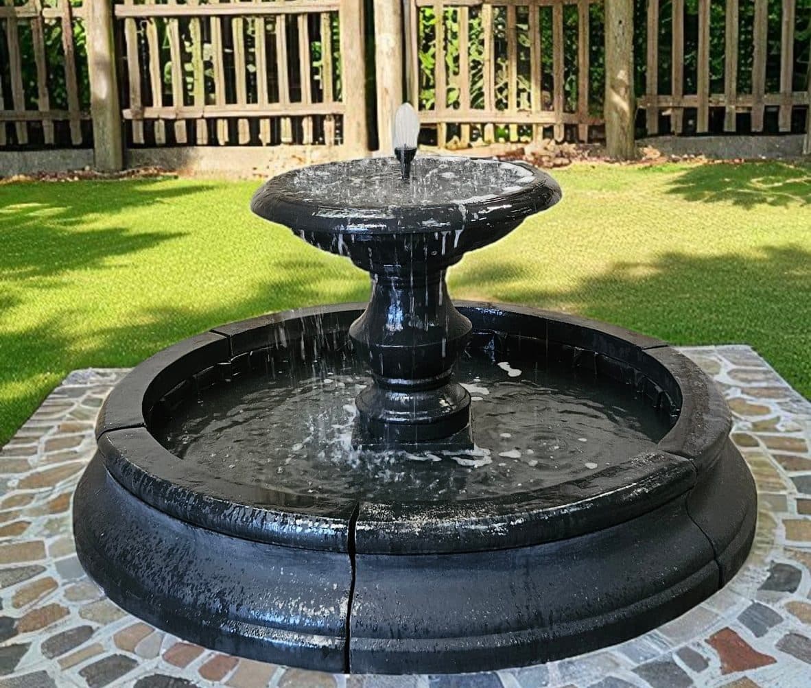 Single tiered Regis fountain, small Cambridge double pool surround