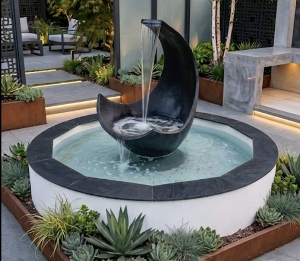 Extra large Large Shard sculpture, in circle Hayward pool surround.