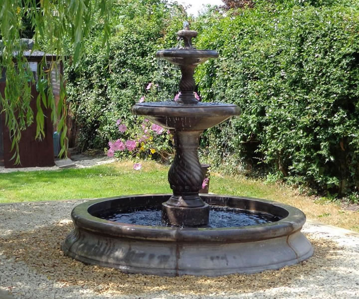 2 Tiered Candy Twist Fountain Small, Small Outdoor Water Features Uk