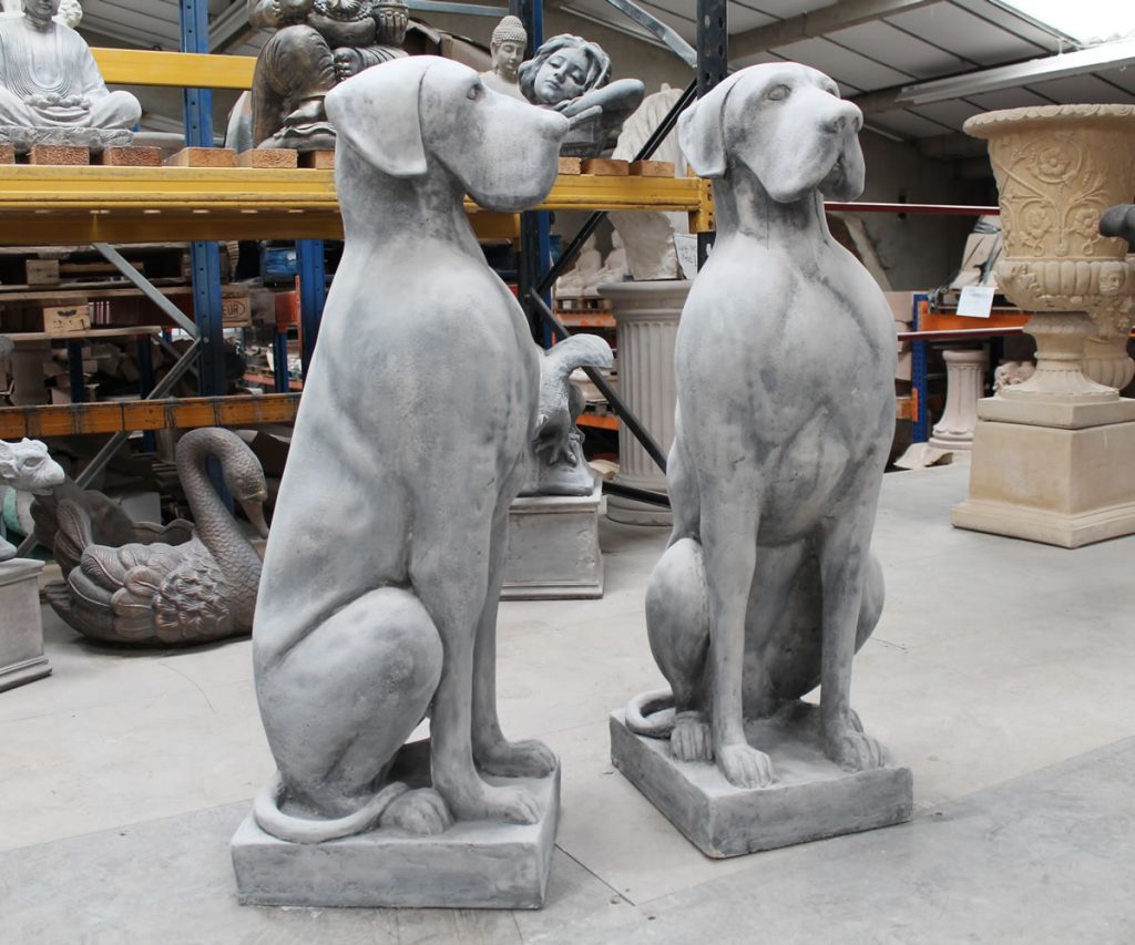 Single Large Great Dane Stone Garden Ornaments & Garden Statues in UK