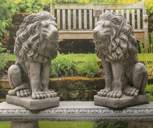 pair sitting lions