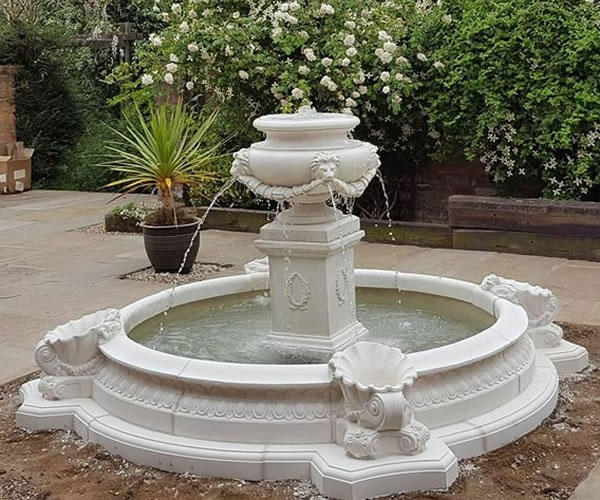 lion urn water fountain neapolitan pool