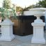 pair victorian urns panel plinths