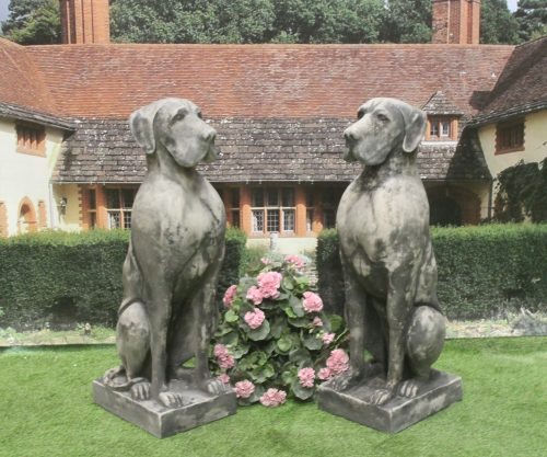 Single Large Great Dane Stone Garden, Dog Garden Statues Uk