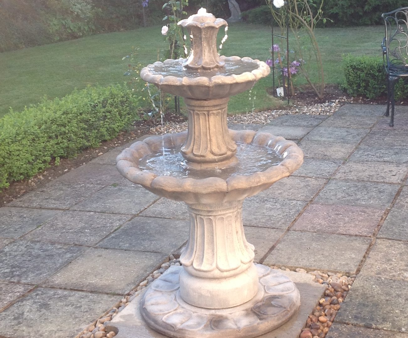 Small 2 Tiered Barcelona Fountain, Small Garden Water Fountains Uk