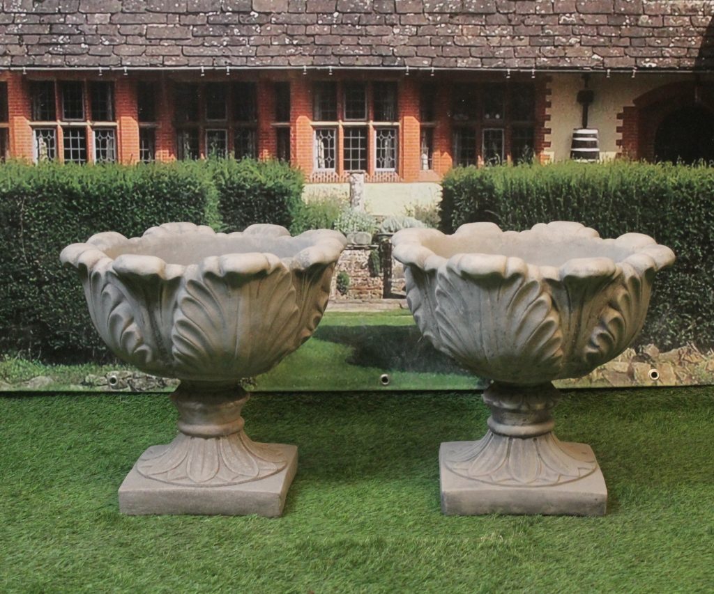 Pair of Tulip Urns Stone Garden Ornaments & Garden Statues in UK