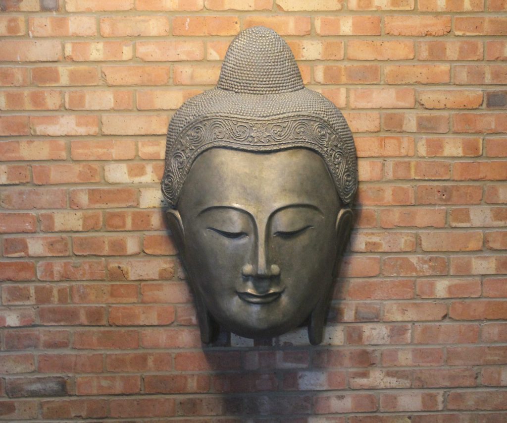 Beautiful Large Wall Hanging Buddha Head Mask Stone Garden Ornaments