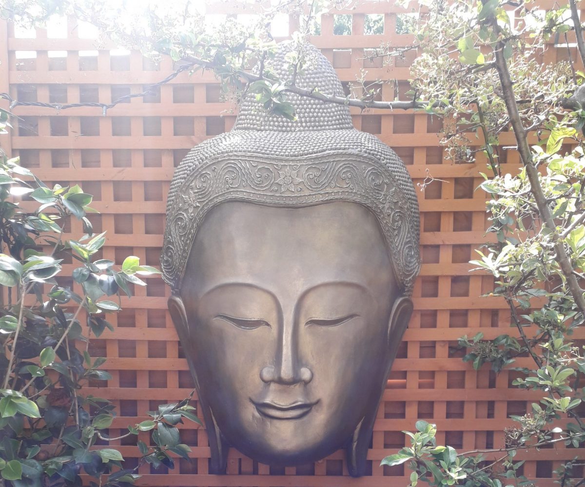 Beautiful Large Wall Hanging Buddha Head Mask Stone Garden Ornaments & Garden Statues in UK