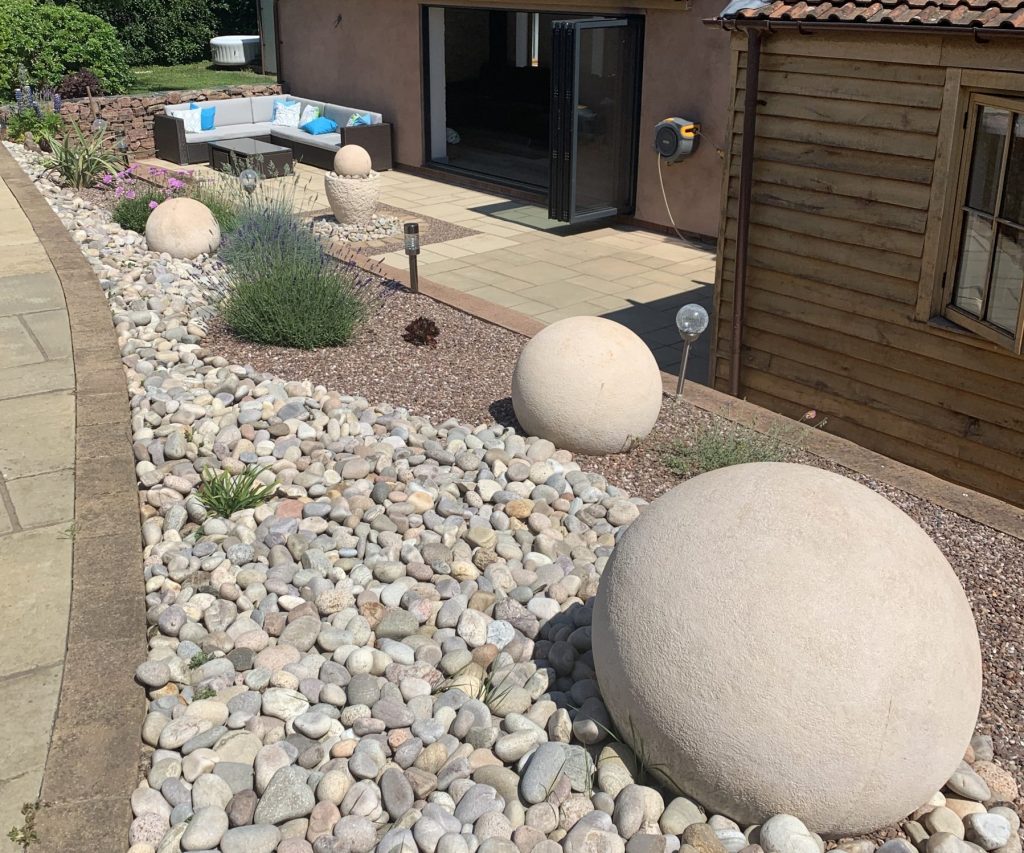 Large Ball Sphere Stone Garden Ornaments & Garden Statues in UK
