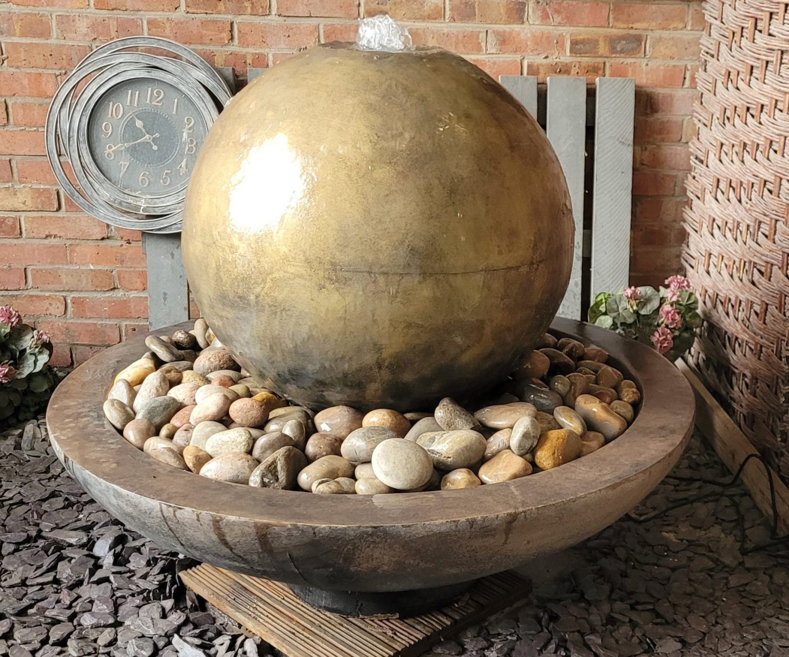 Extra LARGE Atlas Patio Ball fountain Stone Garden Ornaments & Garden